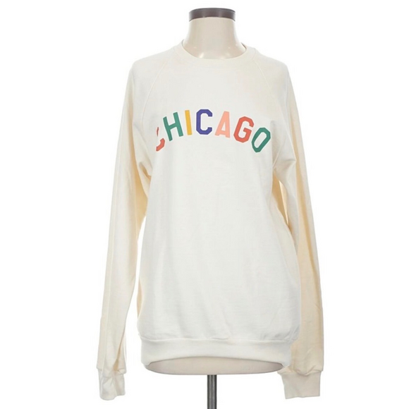 Alice & Wonder Tops - Alice & Wonder NWT Chicago Graphic Crewneck Sweatshirt in White